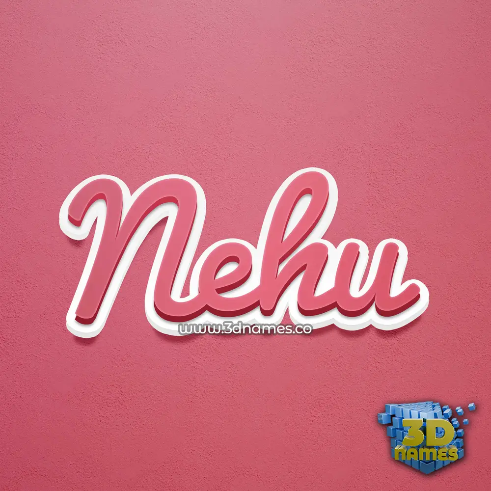 nehu in Red Scribble style - 3D name wallpaper