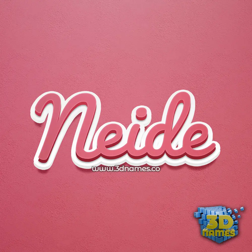 neide in Red Scribble style - 3D name wallpaper