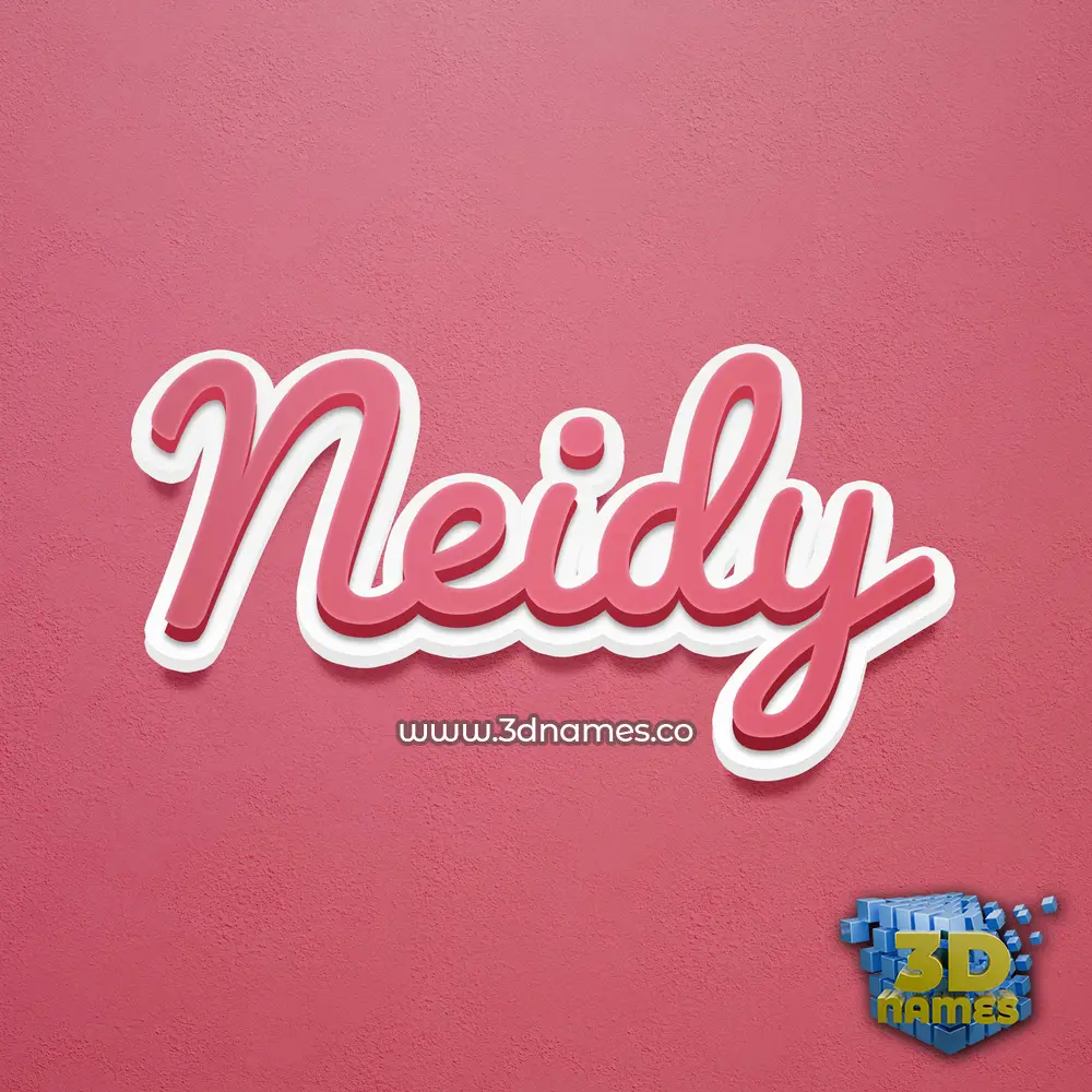 neidy in Red Scribble style - 3D name wallpaper