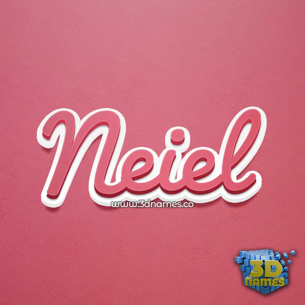 neiel in Red Scribble style - 3D name wallpaper
