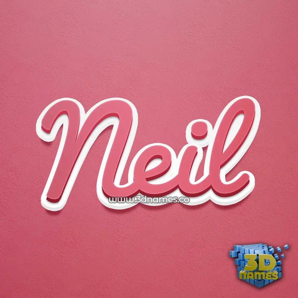 neil in Red Scribble style - 3D name wallpaper