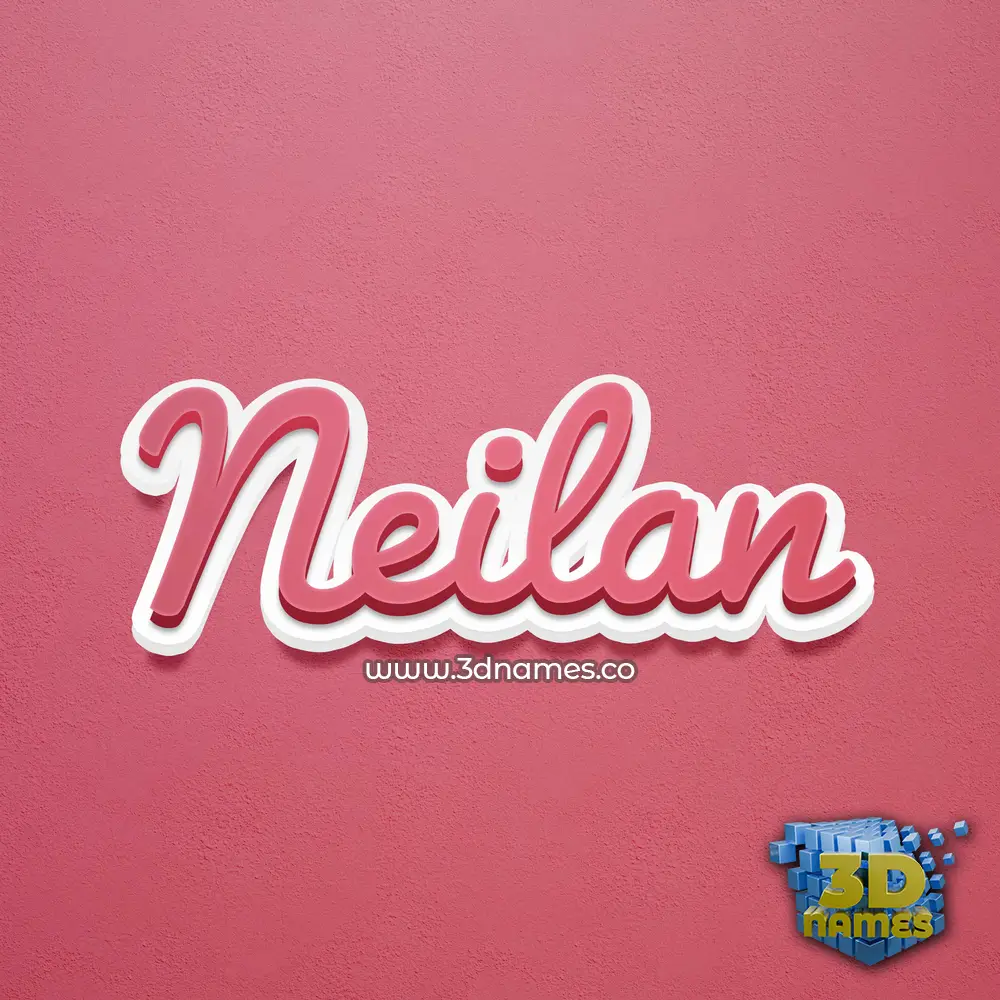 neilan in Red Scribble style - 3D name wallpaper