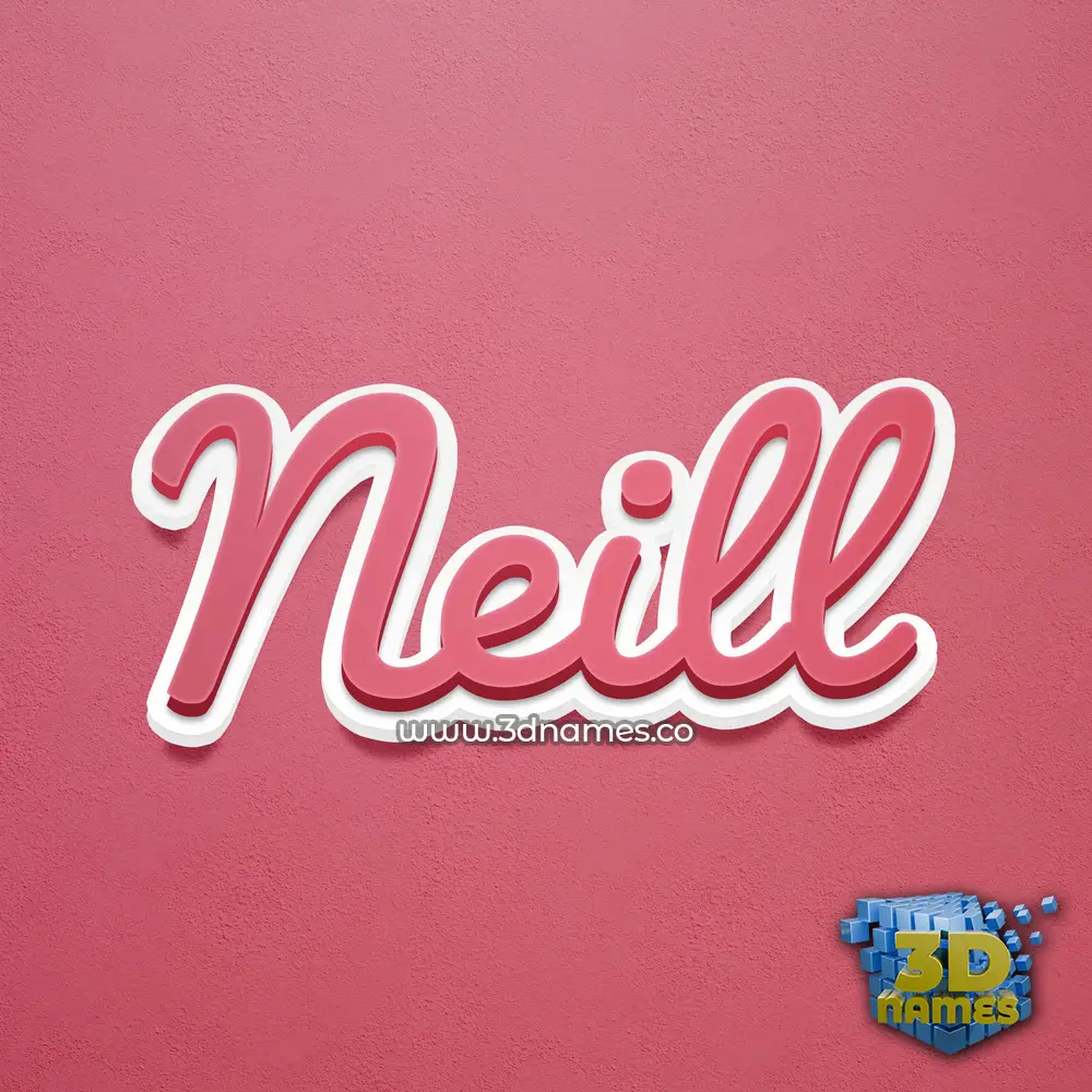 neill in Red Scribble style - 3D name wallpaper