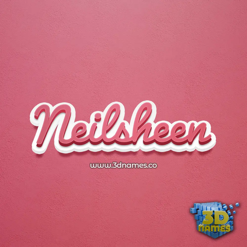 neilsheen in Red Scribble style - 3D name wallpaper