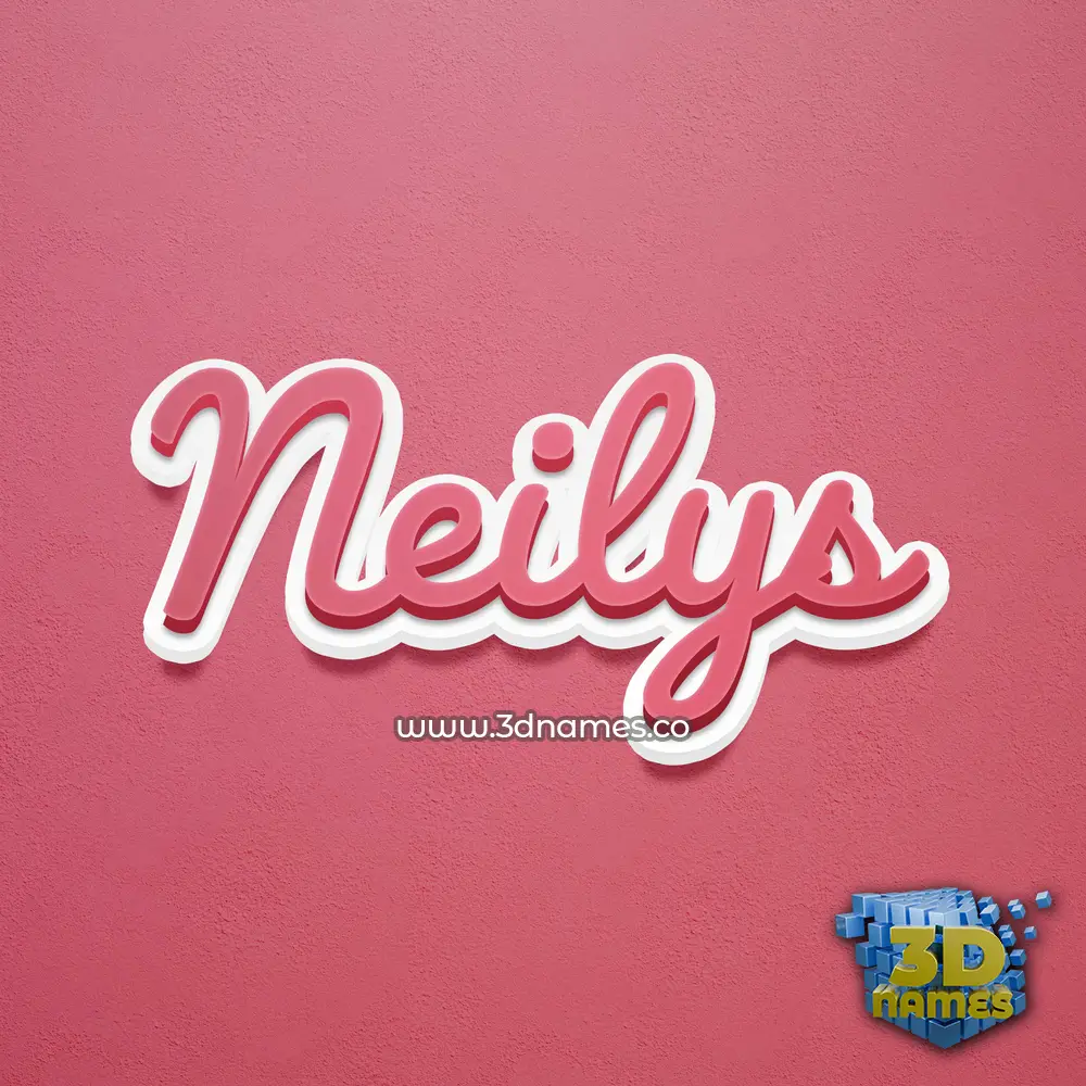 neilys in Red Scribble style - 3D name wallpaper