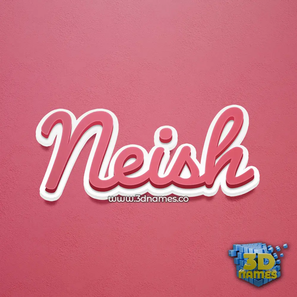 neish in Red Scribble style - 3D name wallpaper