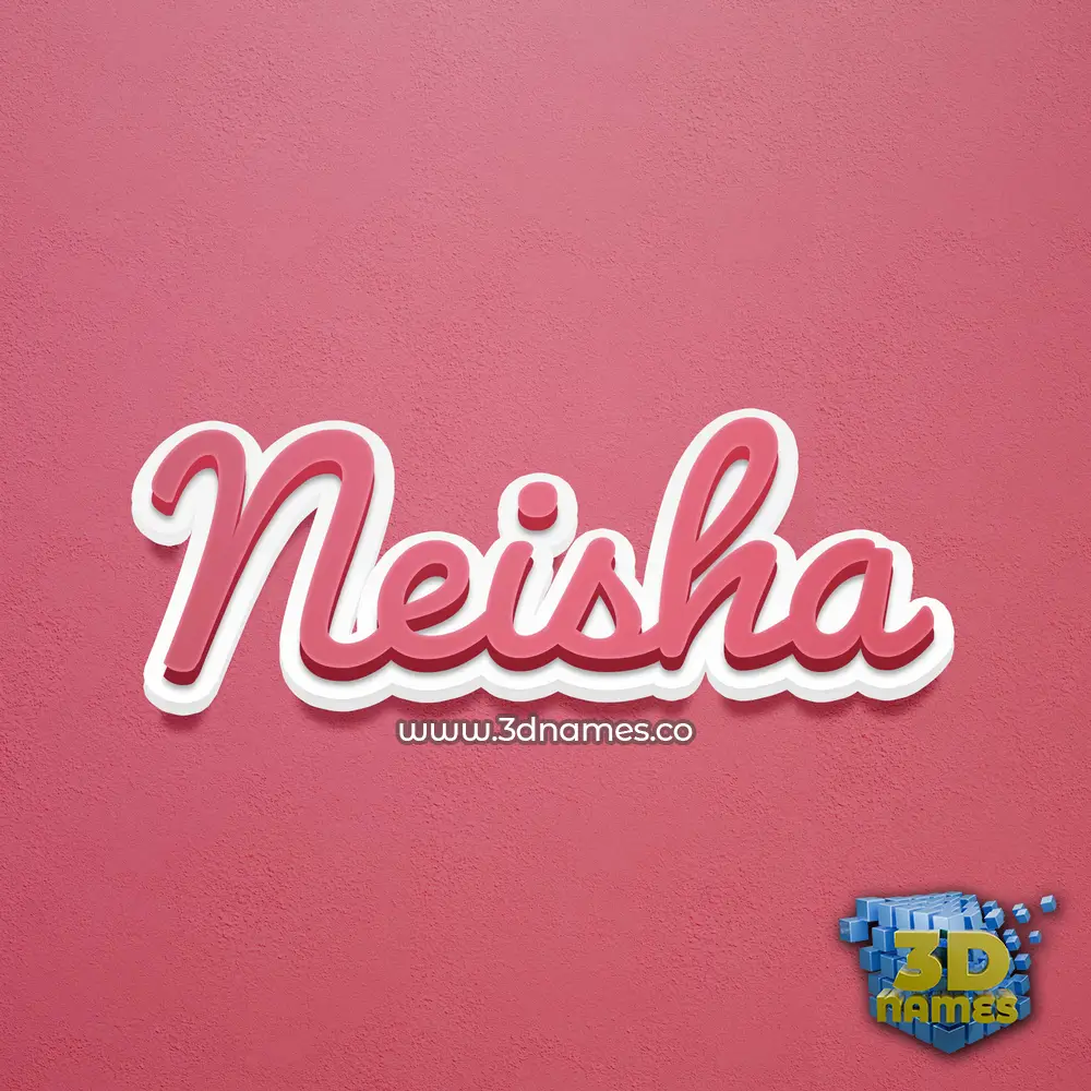 neisha in Red Scribble style - 3D name wallpaper