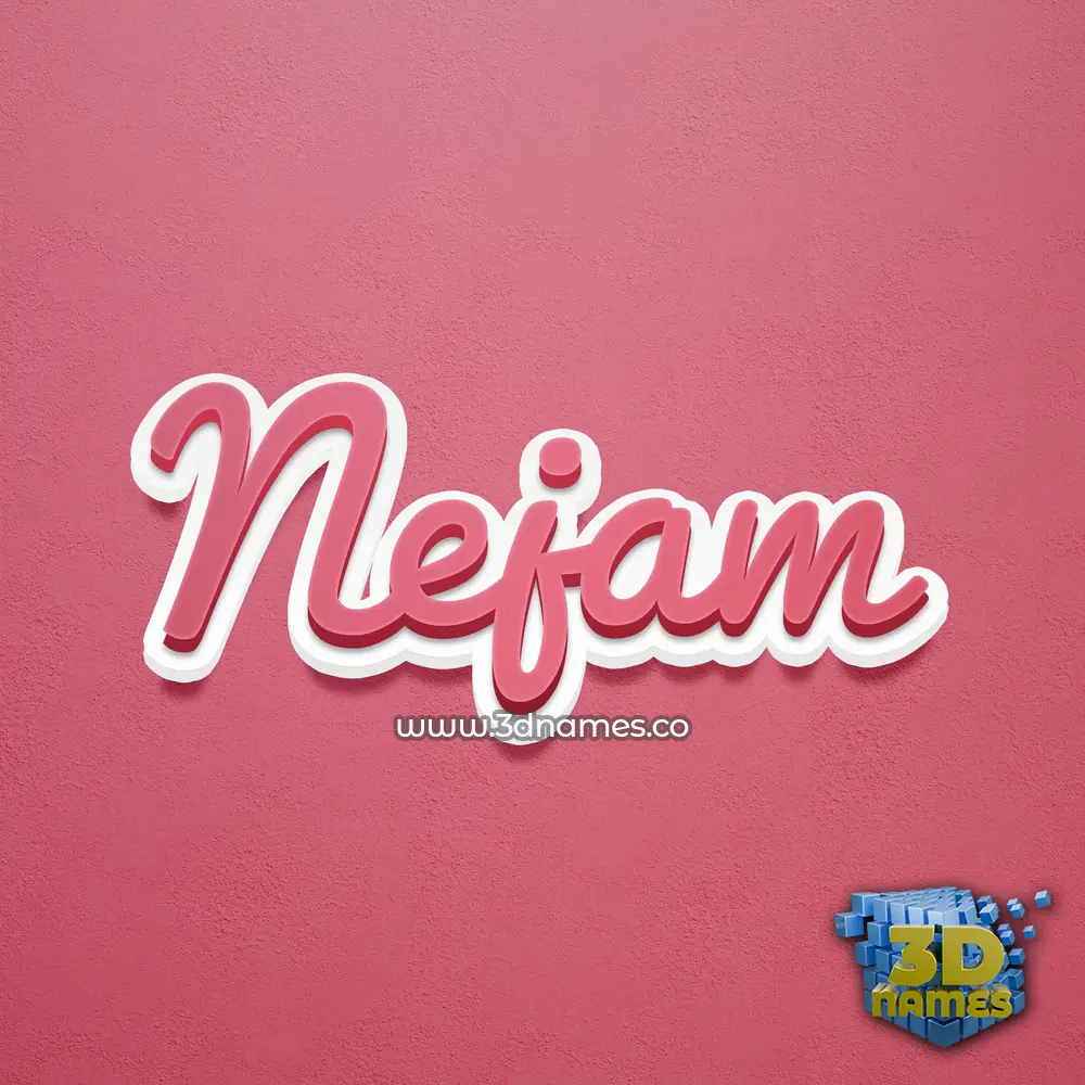 nejam in Red Scribble style - 3D name wallpaper