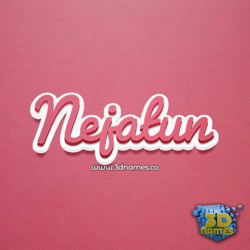 nejatun in Red Scribble style - 3D name wallpaper