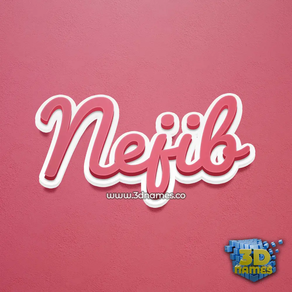 nejib in Red Scribble style - 3D name wallpaper