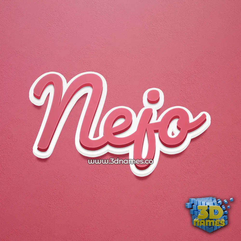 nejo in Red Scribble style - 3D name wallpaper