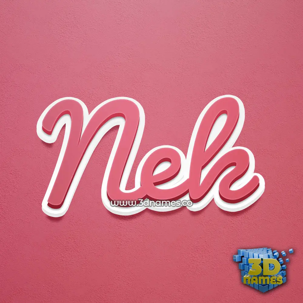 nek in Red Scribble style - 3D name wallpaper