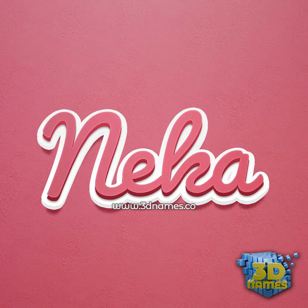 neka in Red Scribble style - 3D name wallpaper