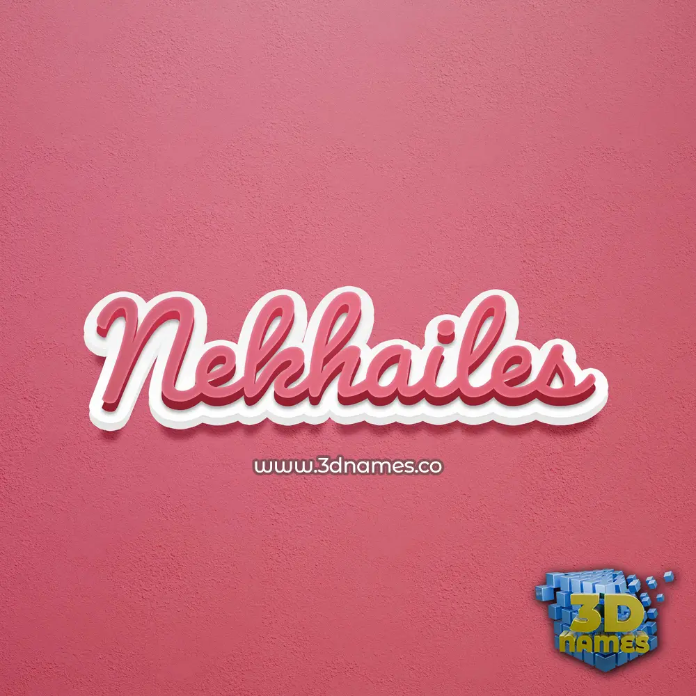 nekhailes in Red Scribble style - 3D name wallpaper