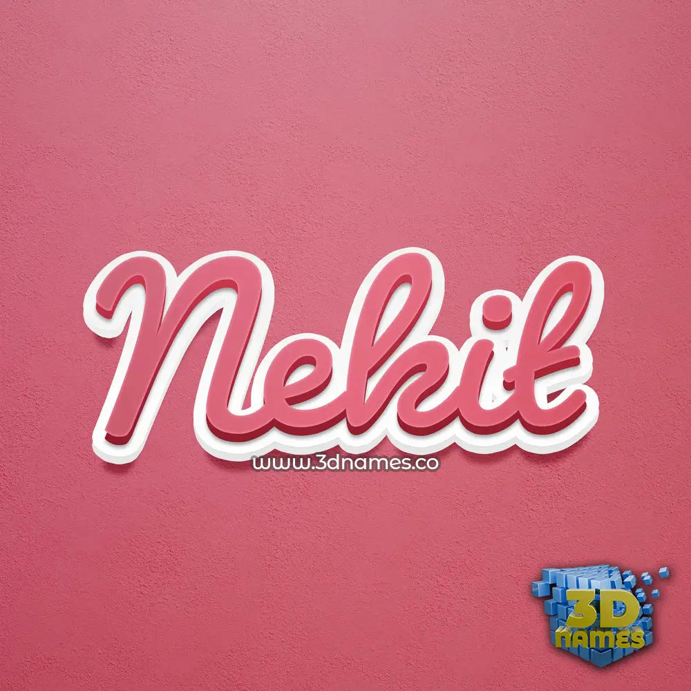 nekit in Red Scribble style - 3D name wallpaper