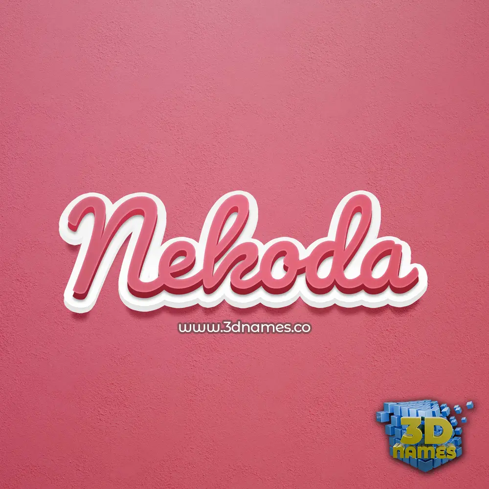 nekoda in Red Scribble style - 3D name wallpaper