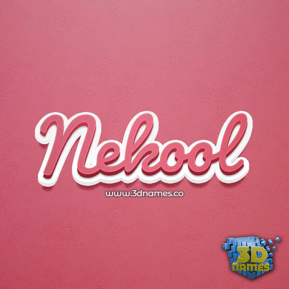 nekool in Red Scribble style - 3D name wallpaper