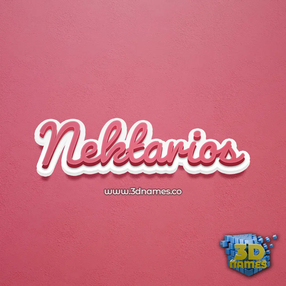 nektarios in Red Scribble style - 3D name wallpaper