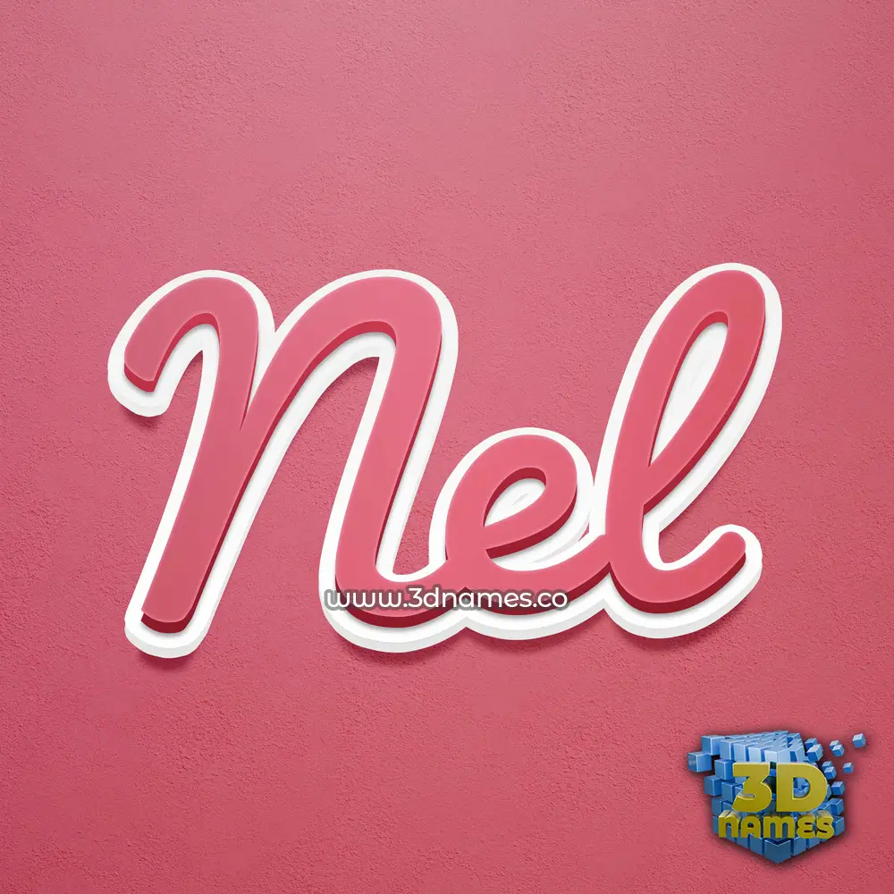 nel in Red Scribble style - 3D name wallpaper