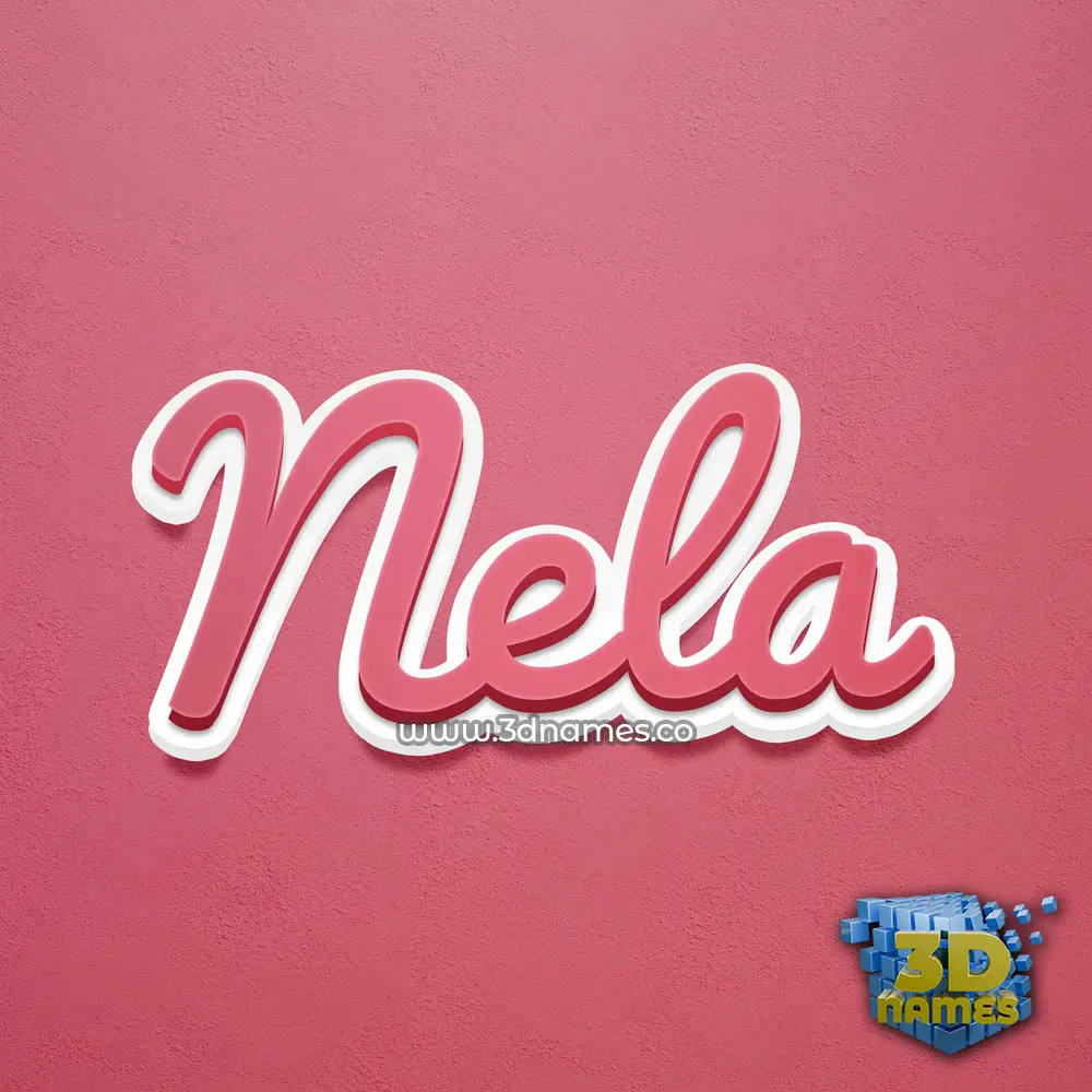 nela in Red Scribble style - 3D name wallpaper
