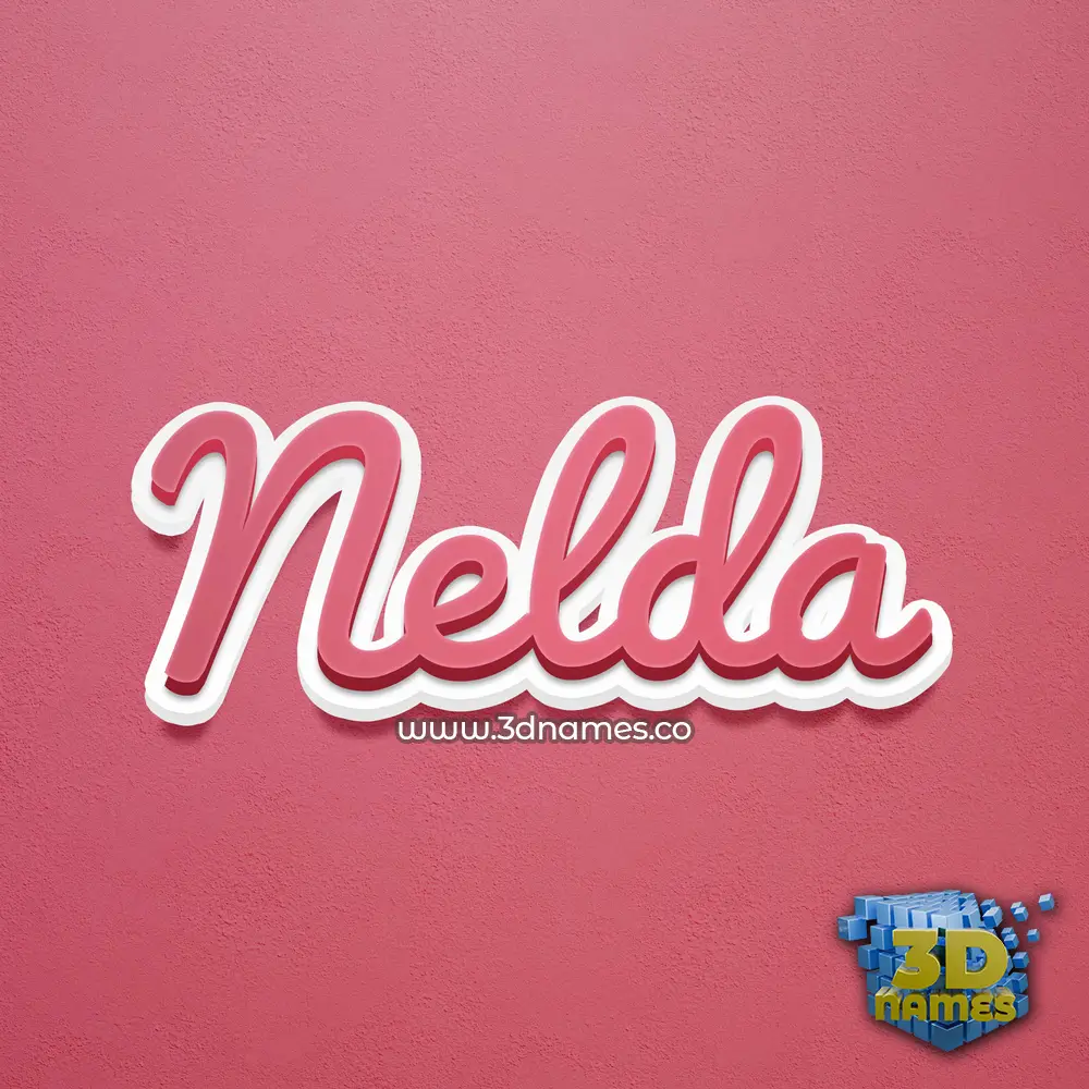 nelda in Red Scribble style - 3D name wallpaper