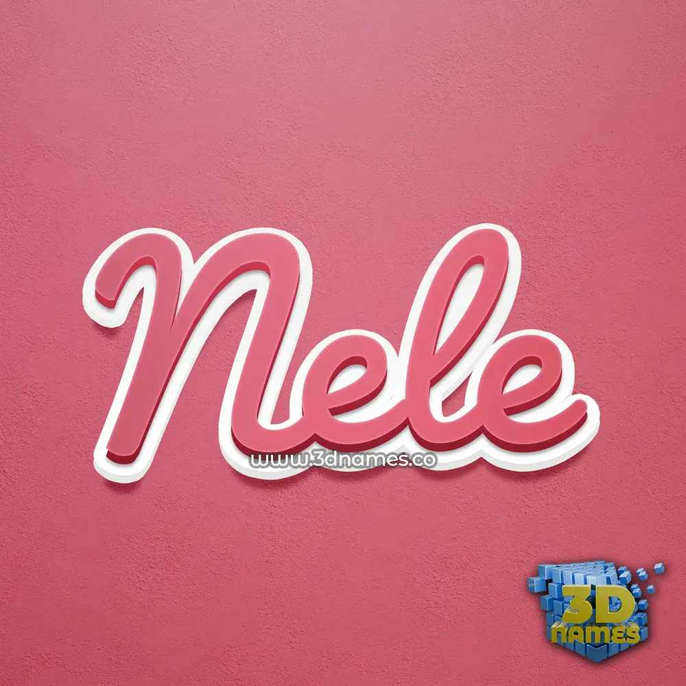 nele in Red Scribble style - 3D name wallpaper