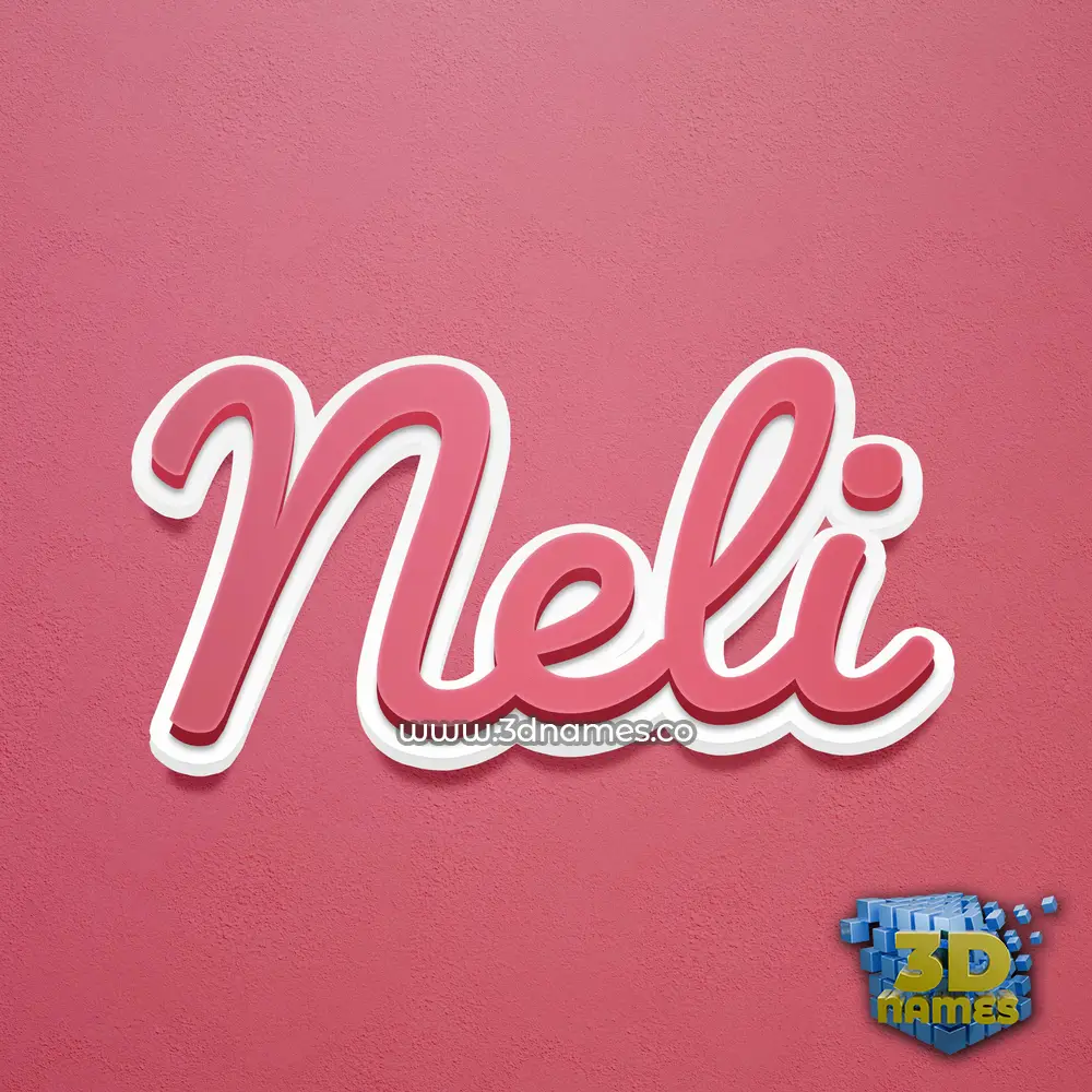 neli in Red Scribble style - 3D name wallpaper
