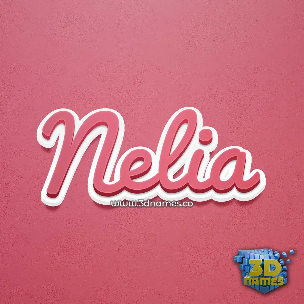 nelia in Red Scribble style - 3D name wallpaper