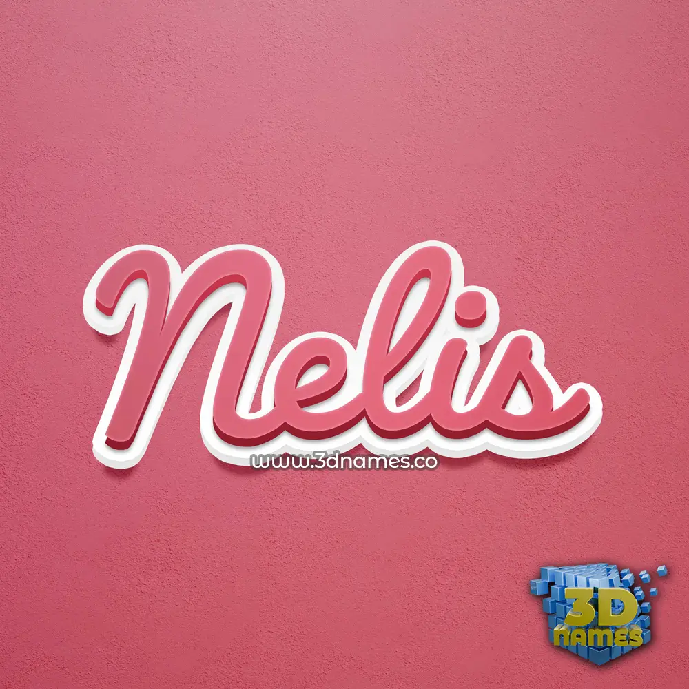 nelis in Red Scribble style - 3D name wallpaper