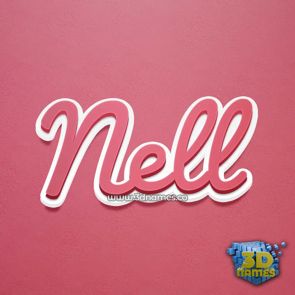 nell in Red Scribble style - 3D name wallpaper