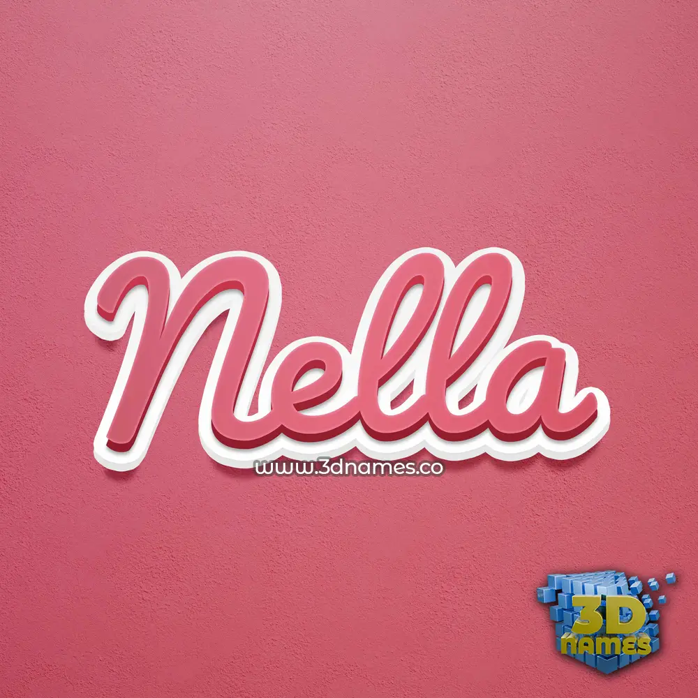 nella in Red Scribble style - 3D name wallpaper