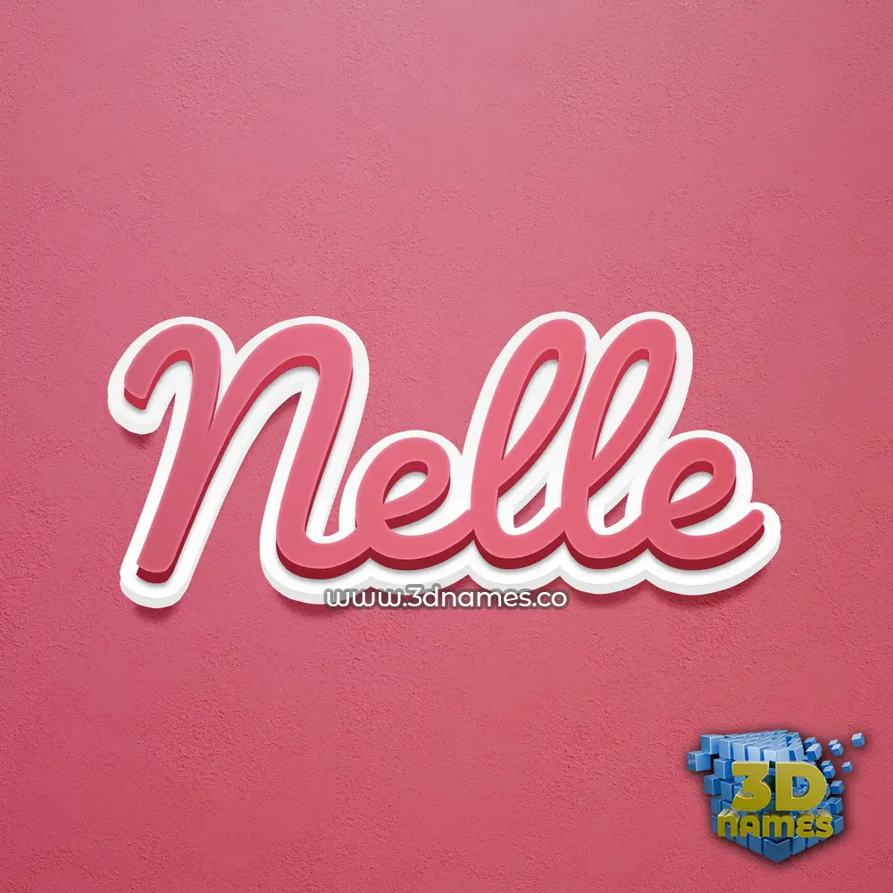 nelle in Red Scribble style - 3D name wallpaper