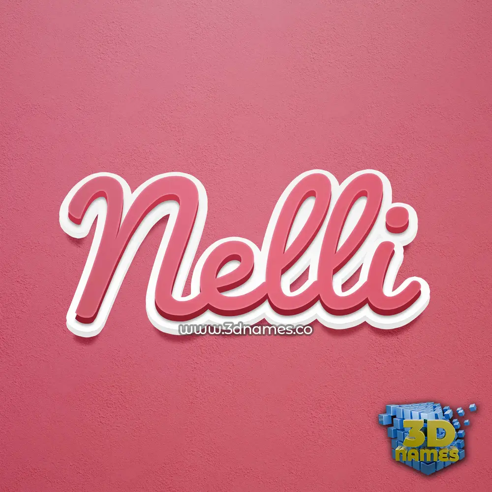 nelli in Red Scribble style - 3D name wallpaper