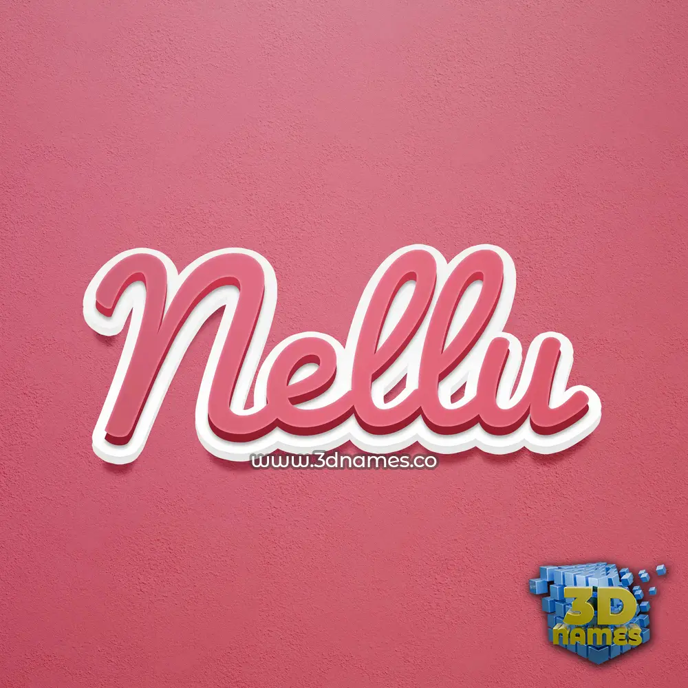 nellu in Red Scribble style - 3D name wallpaper