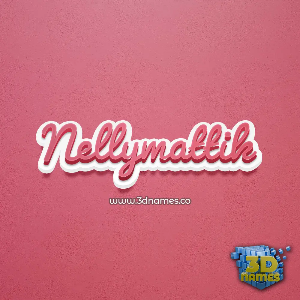 nellymattik in Red Scribble style - 3D name wallpaper