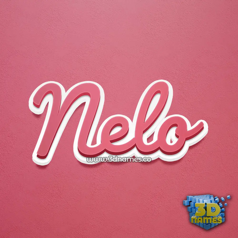 nelo in Red Scribble style - 3D name wallpaper
