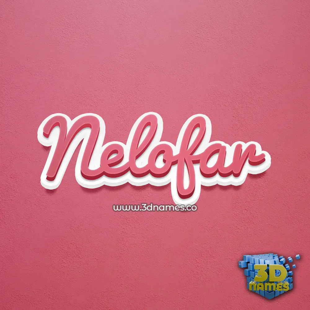 nelofar in Red Scribble style - 3D name wallpaper