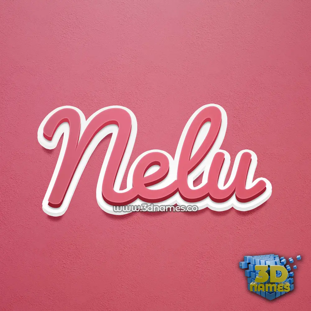 nelu in Red Scribble style - 3D name wallpaper
