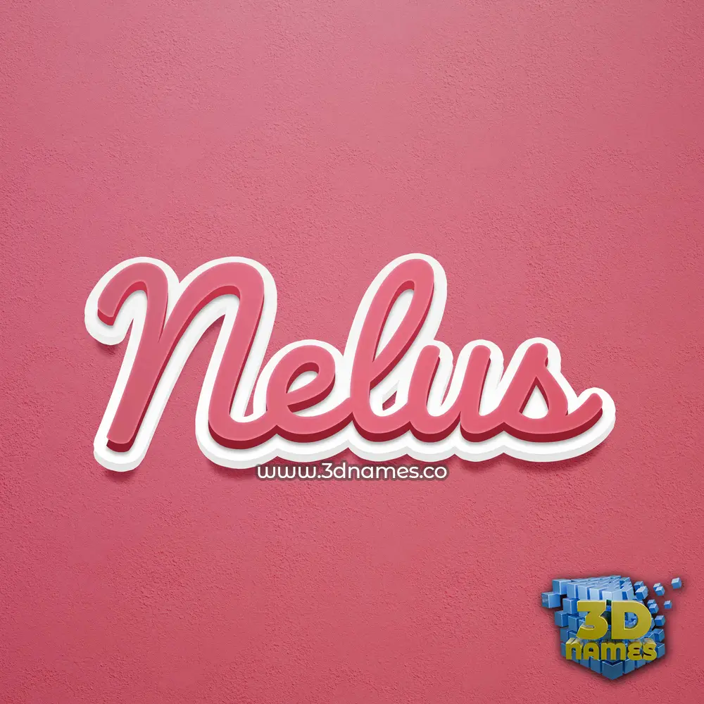 nelus in Red Scribble style - 3D name wallpaper