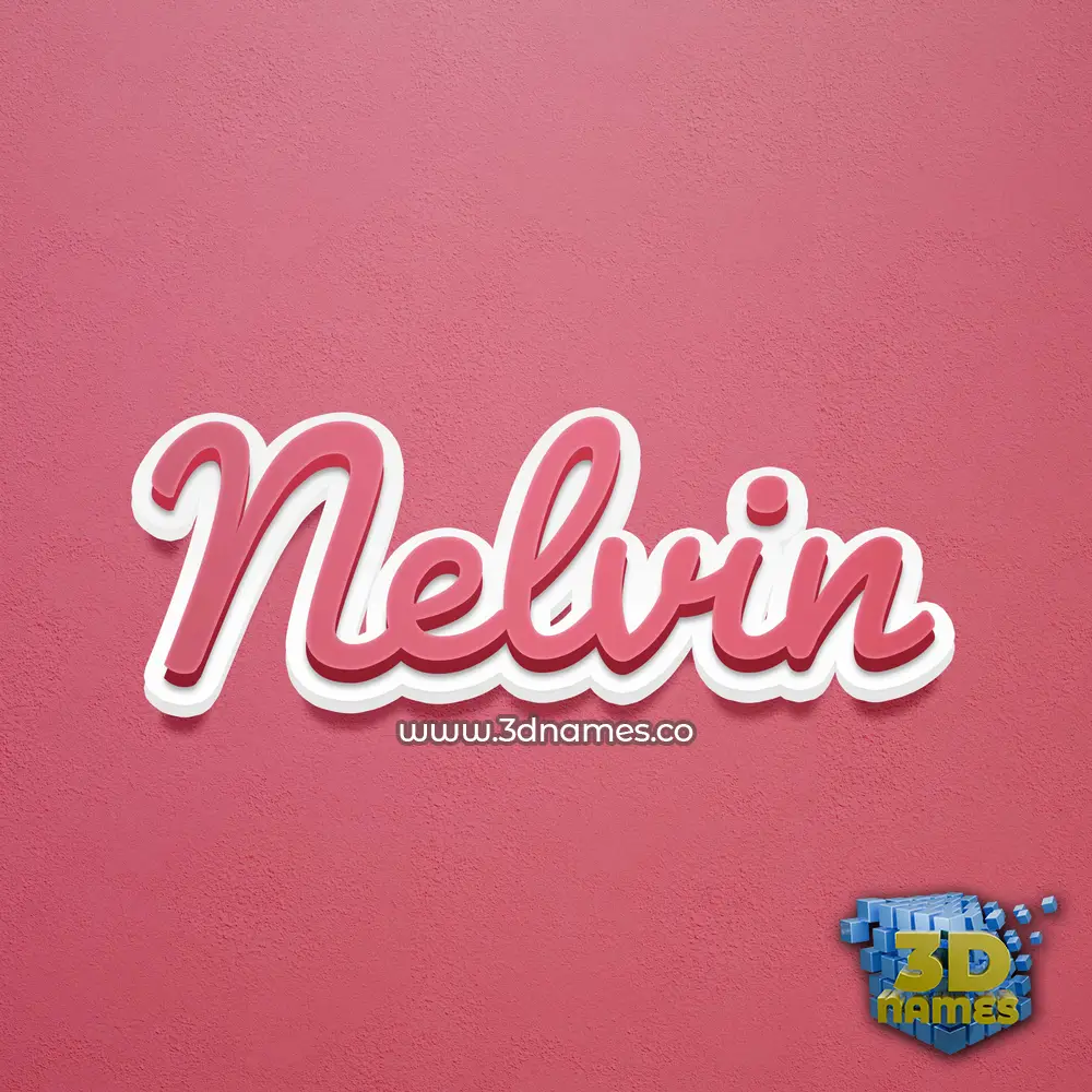nelvin in Red Scribble style - 3D name wallpaper