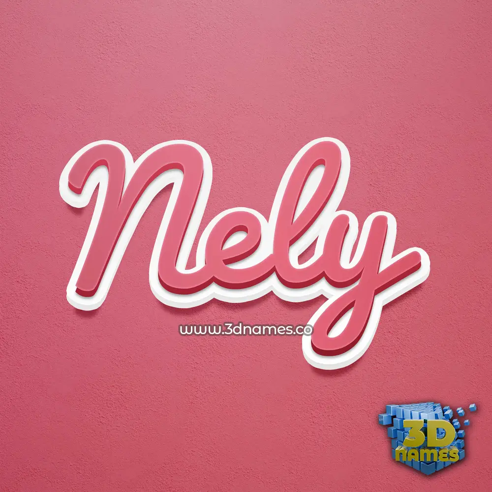 nely in Red Scribble style - 3D name wallpaper