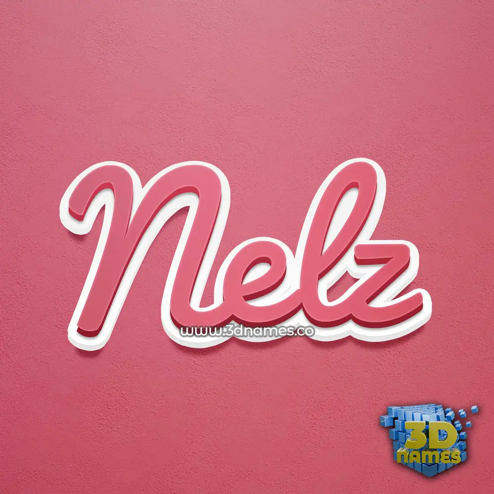 nelz in Red Scribble style - 3D name wallpaper