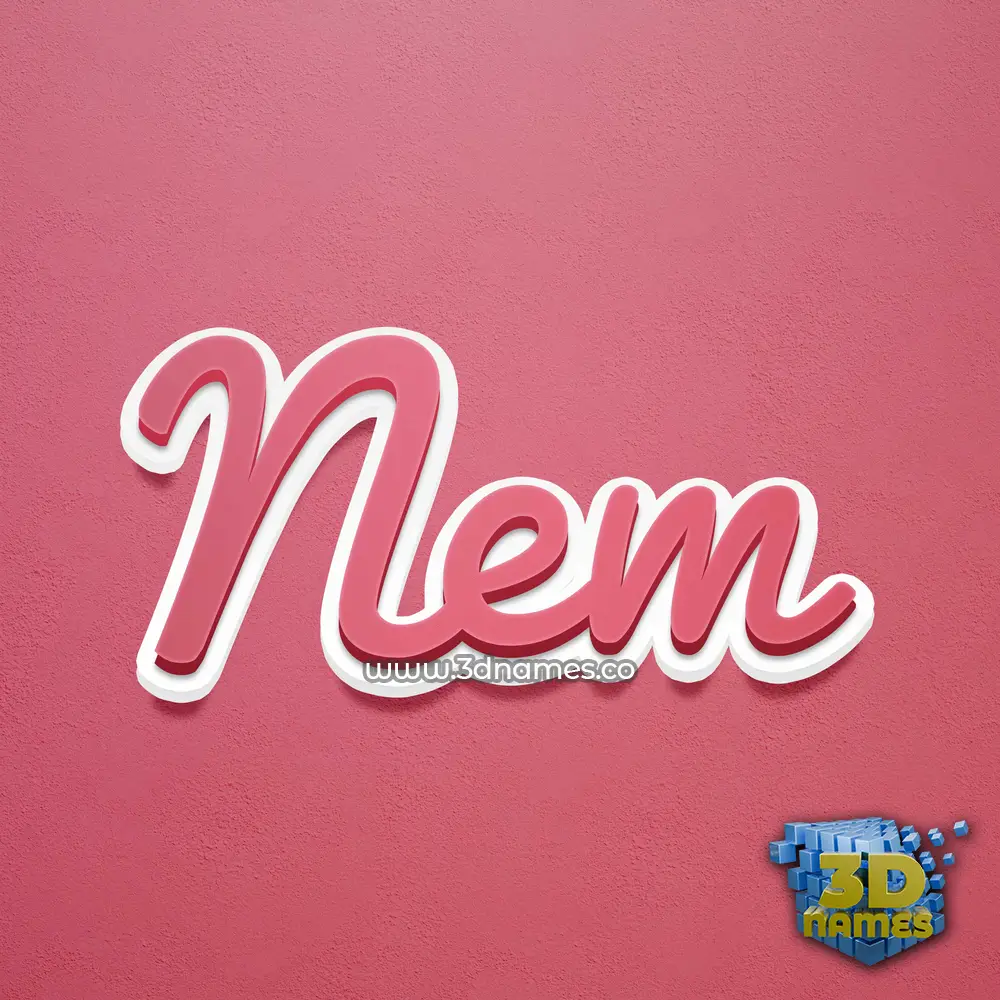 nem in Red Scribble style - 3D name wallpaper