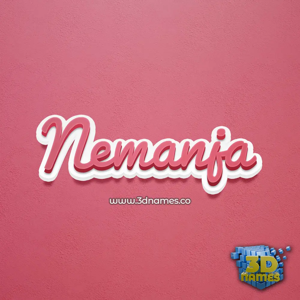 nemanja in Red Scribble style - 3D name wallpaper