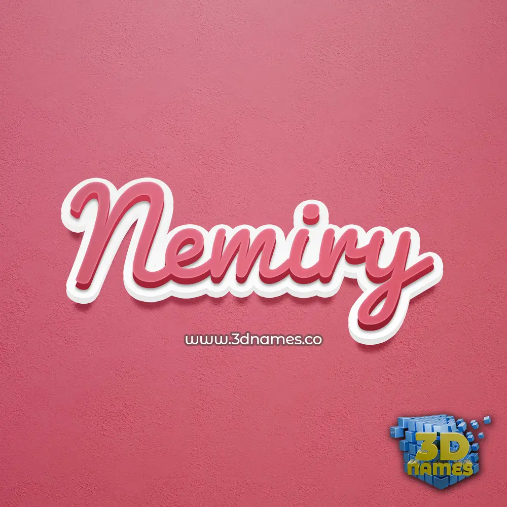nemiry in Red Scribble style - 3D name wallpaper