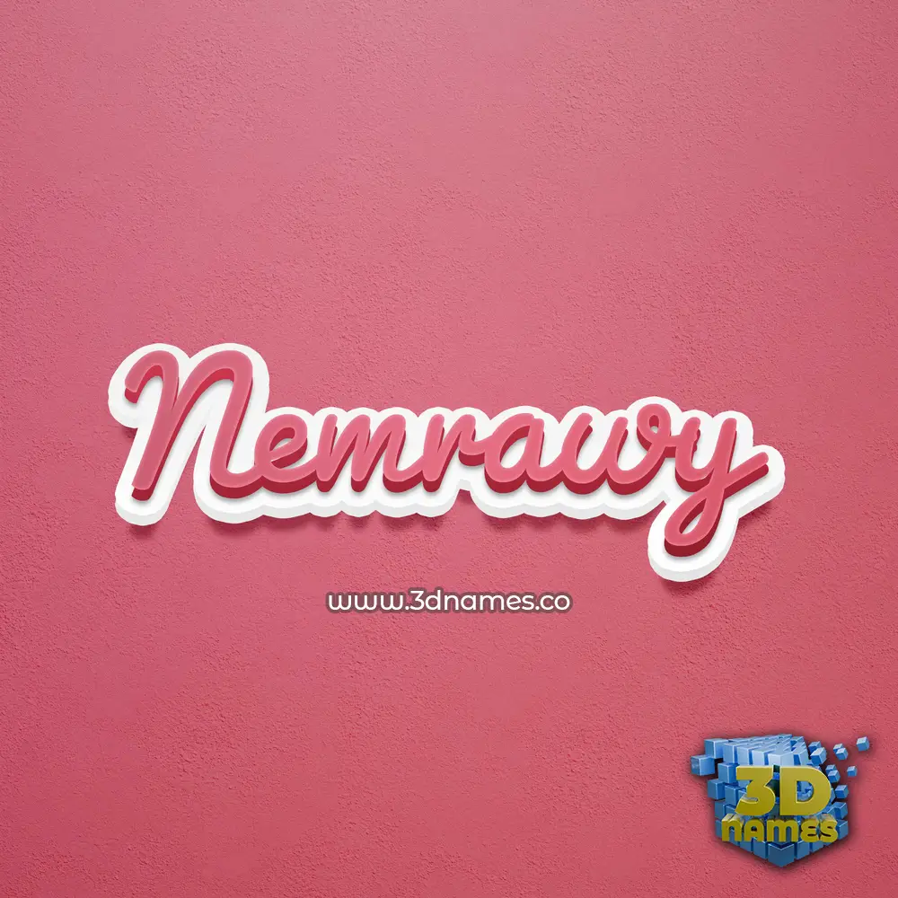 nemrawy in Red Scribble style - 3D name wallpaper