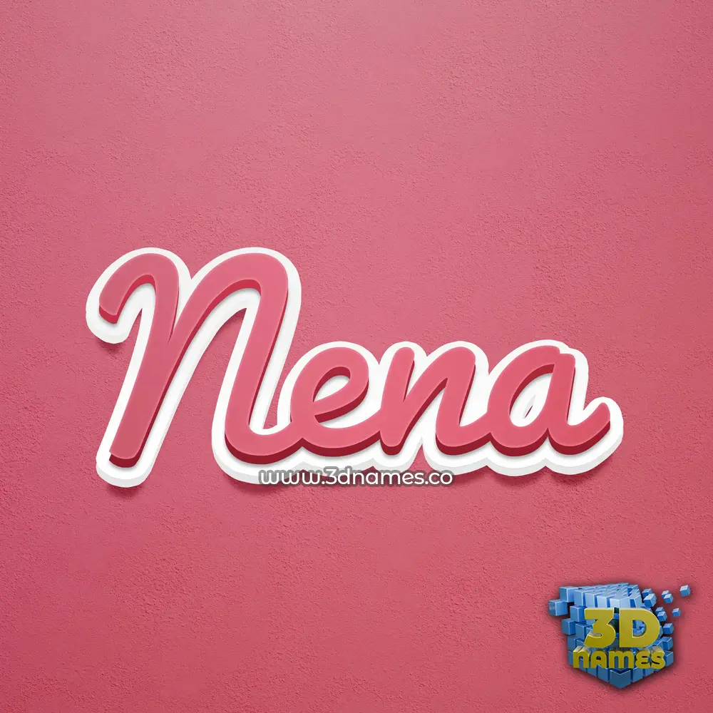 nena in Red Scribble style - 3D name wallpaper