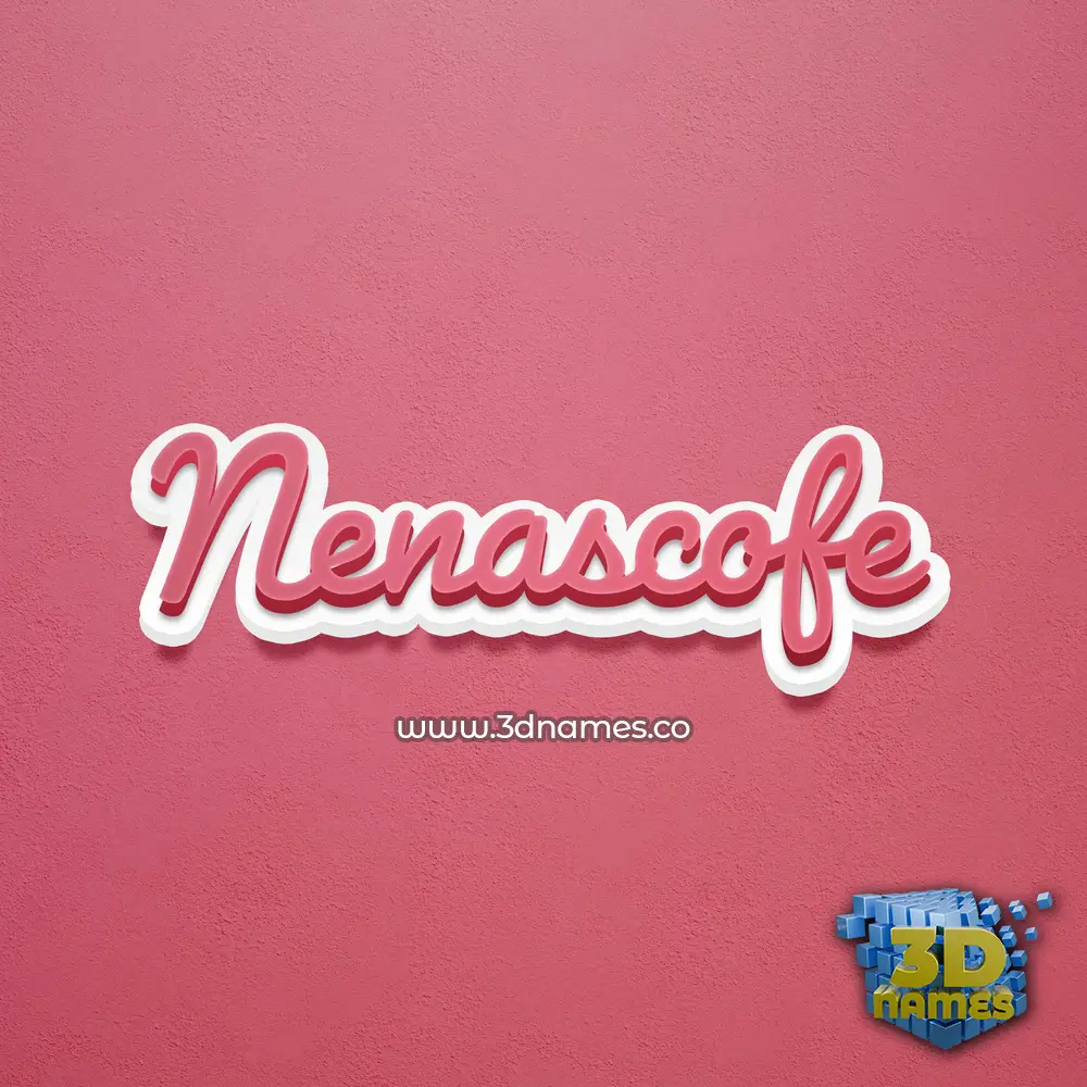 nenascofe in Red Scribble style - 3D name wallpaper