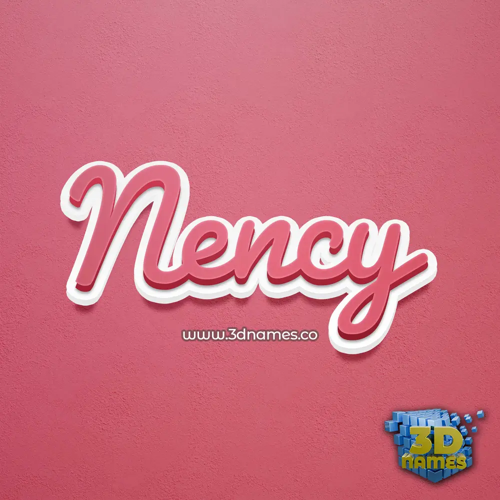 nency in Red Scribble style - 3D name wallpaper