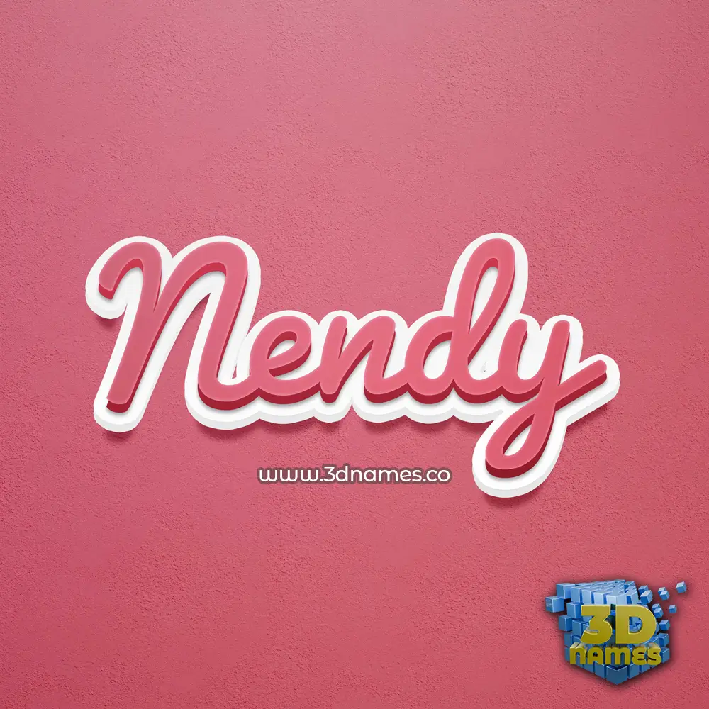 nendy in Red Scribble style - 3D name wallpaper